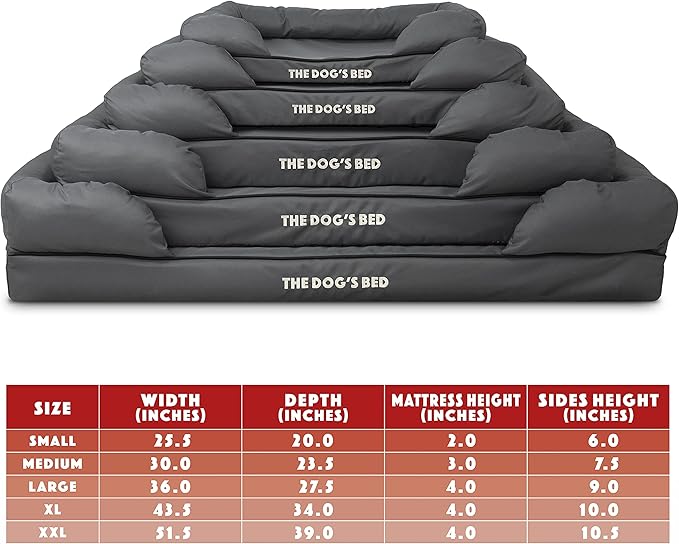 The Dog's Bed Replacement Outer Cover ONLY (Outer Cover ONLY - NO Bed, NO Waterproof Inner) for The Dog's Bed, Washable Oxford Fabric, Medium (Grey & Black Piping) Veterinary Approved