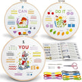 Bradove Embroidery Kit for Beginners, Learn to Embroider Top 29 Stitches and Cute Patterns with Video Tutorial and Instruction Booklet, Beginner Embroidery Kit for Adults Kids, Stitches Kit