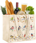 Miss Adola Large Canvas Grocery Tote Bag - Reusable Extra Large Shopping Shoulder Bags with 6 Inner Pockets & 2 Handle Strap