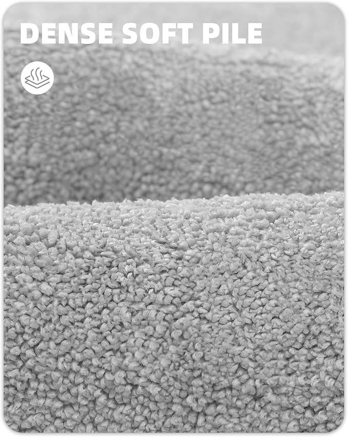 Color&Geometry Grey Bathroom Rugs, Non Slip, Absorbent, Soft, Washable, Thick Bath Mat, 24"x43" Small Bath Rug Bath Mats for Bathroom Floor, Shower, Sink, Vanity