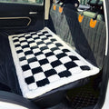 AEEISHOMEREFORM Backseat Pet Bed Mat, Truck Plaid Dog Bed for Car Back Seat, Deluxe Dog Seat Covers, Non-Slip Travel Pet Mat, Fit for Backseat Extenders and Trucks SUVs (Black&White, 24.8x54 inch)