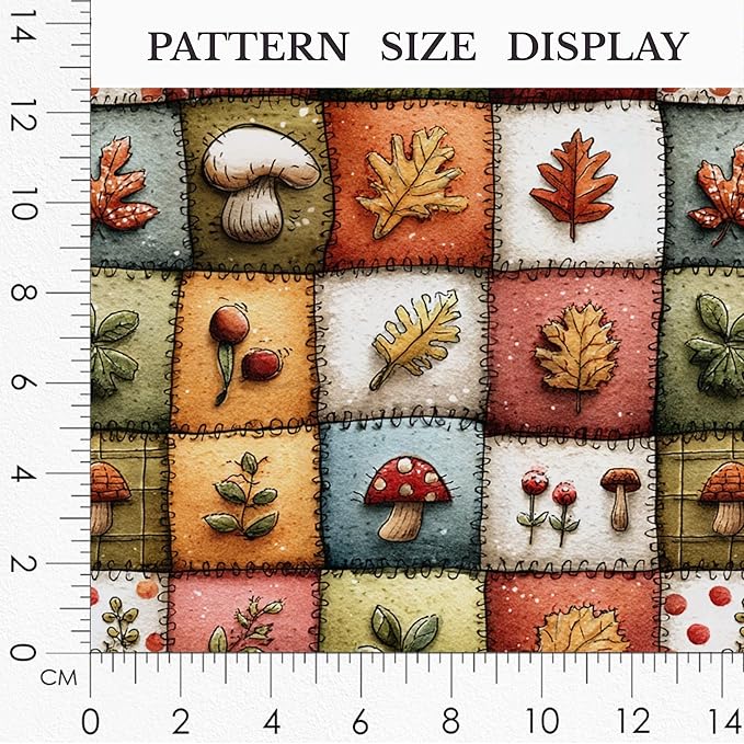 Autumn Forest Patchwork Cotton Fabric – Premium Turkish Printed Cotton 140 GSM, Pre-Cut 61 x 36.6 Inches, Fall Quilting & Sewing Fabric for Crafts, Home Decor & DIY Projects