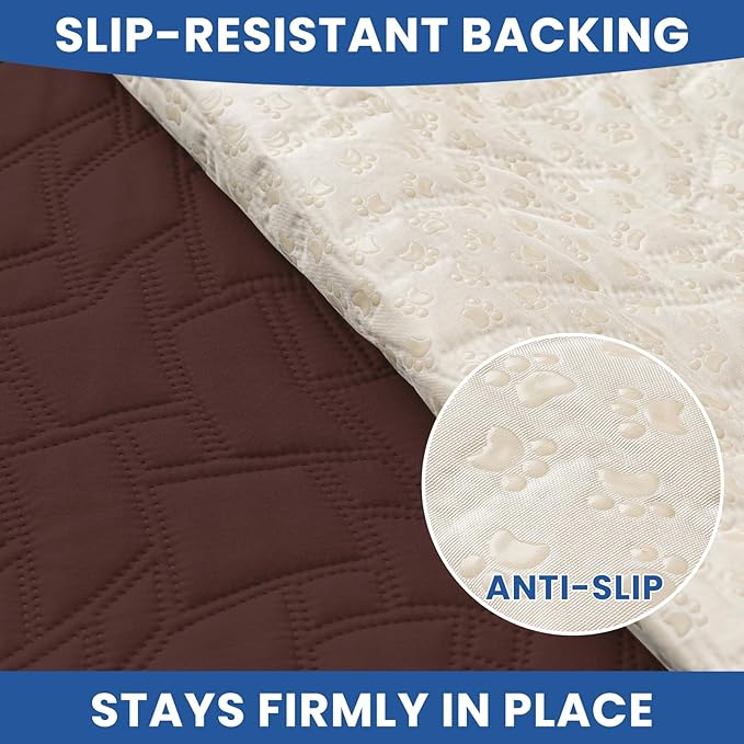 CYCMACO Waterproof Dog Blanket, Non-Slip Soft Pet Bed Cover, Couch Cover for Dogs Washable, Protects Sofa, Furniture, Crate, Car, Tear Resistant Leakproof Pet Blanket (82x82 Inch, Coffee)