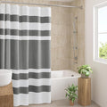 Madison Park Shower Curtain Spa Waffle Weave Wide Shower Curtain for Bathroom 3M Scotchgard Moisture Management, Spa Quality Modern Shower Curtains for Bathroom, Extra Width: 108"x72" Charcoal