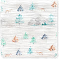 SwaddleDesigns Cotton Muslin Swaddle Blanket, Receiving Blanket for Baby Boys & Girls, Best Registry Gift, 46x46 inches, Watercolor Denim Mountains & Trees