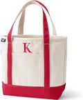 Lands' End Pre-Monogrammed Letter Canvas Tote Bag