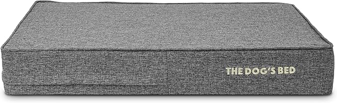 The Dog’s Bed Orthopedic Memory Foam Dog Bed, Large Grey Linen, Pain Relief for Arthritis, Hip & Elbow Dysplasia, Post Surgery, Lameness, Supportive, Waterproof Washable Cover, Veterinary Approved