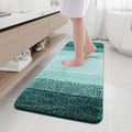 Arotive Microfiber Bathroom Rugs, Shaggy Soft and Absorbent Bath Rug, Non-Slip, Thick Plush Machine Washable Dry Bath Mats for Bathroom, Tub and Shower, 59x17, Dark Green, Rectangular