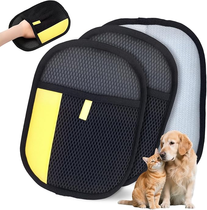 XSDLSSLY 2Pcs Pet Hair Removal Gloves for Cats and Dogs. The Latest Reusable electrostatic pet Hair Removal Gloves.Pet Hair Removal Tool Suitable for Sofas, Bed Sheets, Clothing, and car Seats
