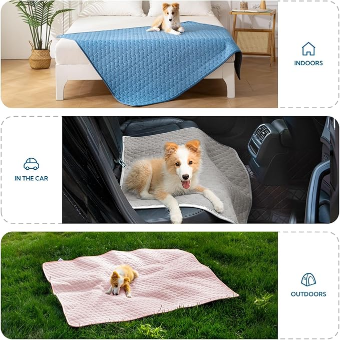 Soulbond Cooling Mat for Large Dogs - 25"x35" Washable Cooling Pad for Dogs & Cats, QMAX>0.3, Anti-Slip Bottom, Portable Summer Cool Pet Bed Pad for Outdoor/Indoor/Cars/Travel Use, Pink