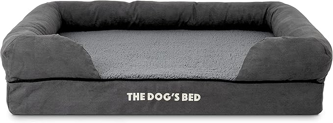 The Dog's Bed Replacement Outer Cover ONLY (Outer Cover ONLY - NO Bed, NO Waterproof Inner) for The Dog's Bed, Washable Plush Fabric, Large Grey Plush, Veterinary Approved