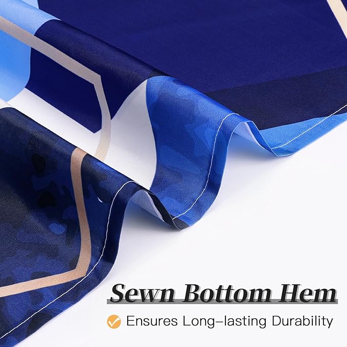 Litabel Royal Blue Modern Shower Curtain for Bathroom, Geometric Art Decor Waterproof Bath Curtain, Abstract Fabric Shower Curtain Sets for Home Decor, 72x72 Inch