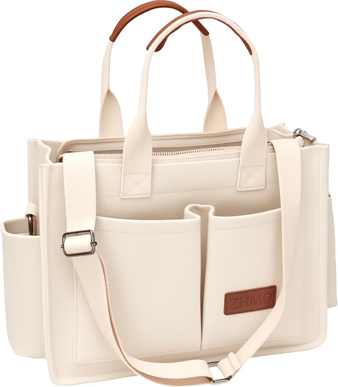 ZHMO Canvas Tote Bag for Women,Women's Bags Crossbody Bags Work Laptop Tote Bag Large Handbags Purse for Travel Nurse Teacher