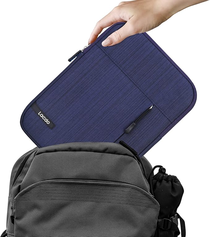 Lacdo Tablet Sleeve Case for 13 inch New iPad Pro M5 M4 2025-2024, 13 inch New iPad Air M3 M2, 12.9" iPad Pro 6 5 4 3 2022-2018 with Magic Keyboard and Smart Keyboard Folio Protective Bag, Blue
