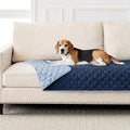 FunFurry Waterproof Dog Blanket, Couch Cover for Dogs Washable, Reversible Dog Bed Cover, Couch Furniture Protector. (Dark＆Light Blue, 30 X 70 Inch - 1 Pack)