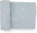 Little Unicorn Premium Cotton Swaddle Baby Blanket | Breathable Fabric | for swaddling, Play, Nursing & More (Blue Rainbow)