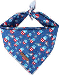 UP URARA PUP 4th of July Dog Bandana, Patriotic Bandana for Medium Large Dog, Cute Patriotic Puppy Bandana, Cotton American Flag Pet Triangle Bid Scarf Kerchief for Girl Boy Dogs