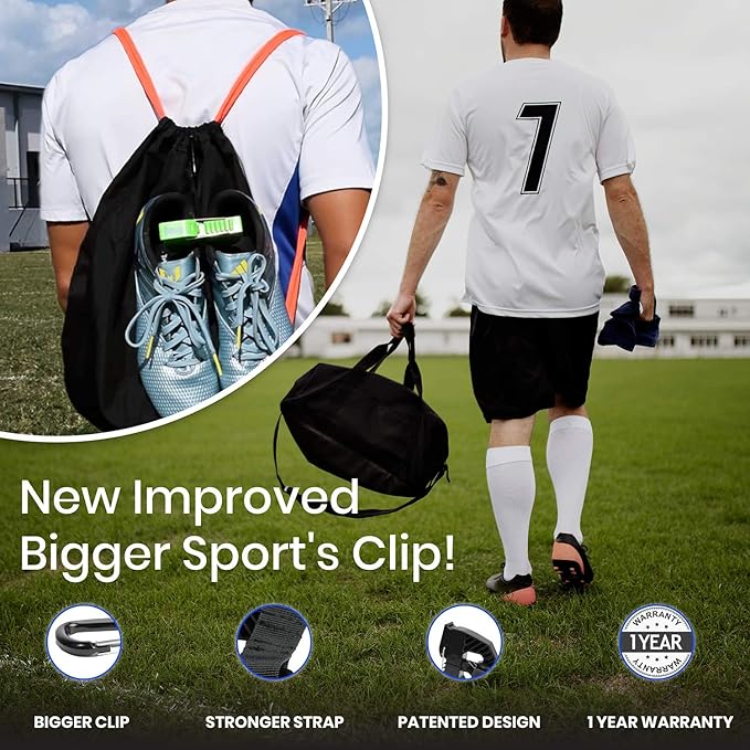 Klitch Footwear Clip, Shoe Bag, Hang Extra Shoes Cleats Boots or Gear on Your Bag.