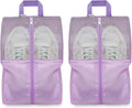 HANOZI Shoe Bags For Travel, Used As For Storage or Shoe Travel Bag, Space Saving When Travelling With This Travel Shoe Bags For Packing, Waterproof Nylon Sneaker Bag. (Light Purple, 2 Pack, Medium)