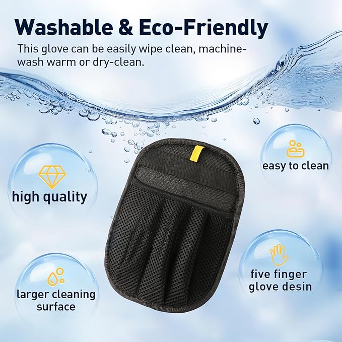 Wolnivi Pet Hair Removal Glove for Cats & Dogs, Five-Finger Electrostatic Pet Hair Remover Glove Reusable Brush Pet Hair Tool for Carpet, Car Seat, Couch and Laundry