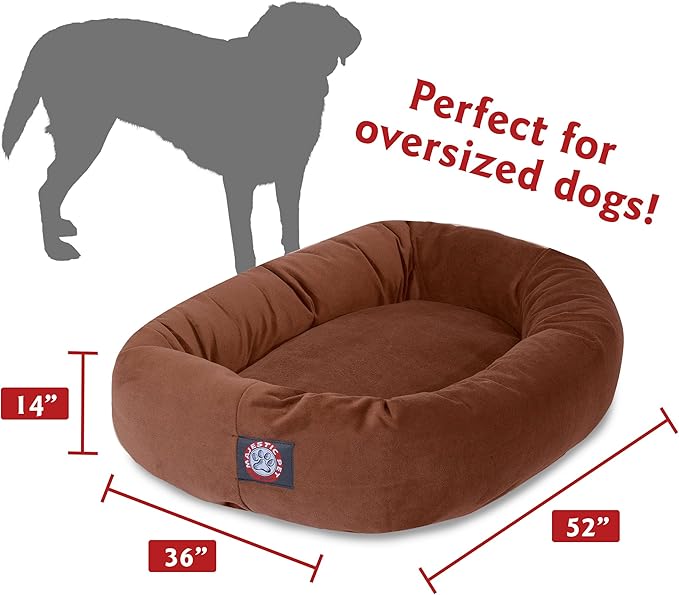 Majestic Pet Villa 40 Inch Shredded Memory Foam Dog Bed for Large Sized Dog 40x29x9 Inch–Orthopedic Pet Bed with Removable Washable Cover-Washable Large Puppy Mat with Head Support-Navy