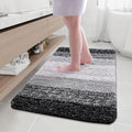 Arotive Microfiber Bathroom Rugs, Shaggy Soft and Absorbent Bath Rug, Non-Slip, Thick Plush Machine Washable Dry Bath Mats for Bathroom, Tub and Shower, 50x30, Black, Rectangular