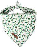 MR. CHUBBYFACE St.Patrick's Green Grid Dog Bandanas Reversible Triangle Bibs Scarf Accessories for Dogs Cats Pets