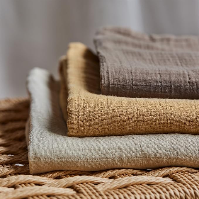 Huxie Swaddle - 100% Organic Cotton - Muslin Swaddle Blankets for Newborn, 47" x 47" 2-Pack (Fog/Tradewinds)