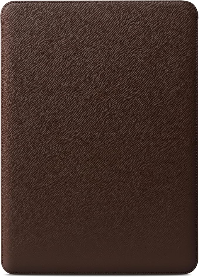Comfyable Slim Laptop Sleeve 16 Inch Compatible for MacBook Pro 16-Inch M4 M3 M2 Pro/Max 2024, Faux Leather Protective 16-in Mac Cover Case, Coffee