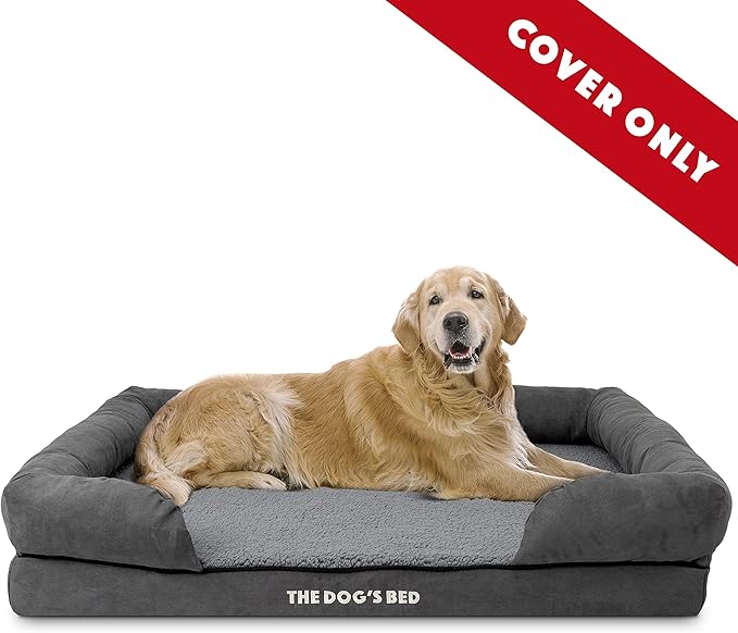 The Dog's Bed Replacement Outer Cover ONLY (Outer Cover ONLY - NO Bed, NO Waterproof Inner) for The Dog's Bed, Washable Plush Fabric, Extra Large (Grey Plush) Veterinary Approved