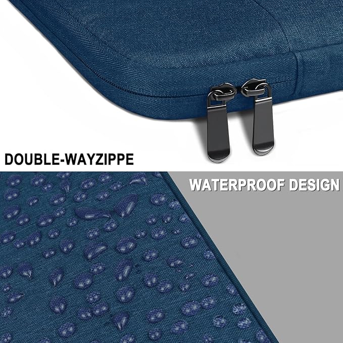 Laptop Sleeve Case 14 Inch, Water Resistant Traveling Computer Cover with Handle, Shockproof Protective Carrying Laptop Bag Compatible for 14 Inch MacBook Air/Pro, HP, Dell, Lenovo, Blue