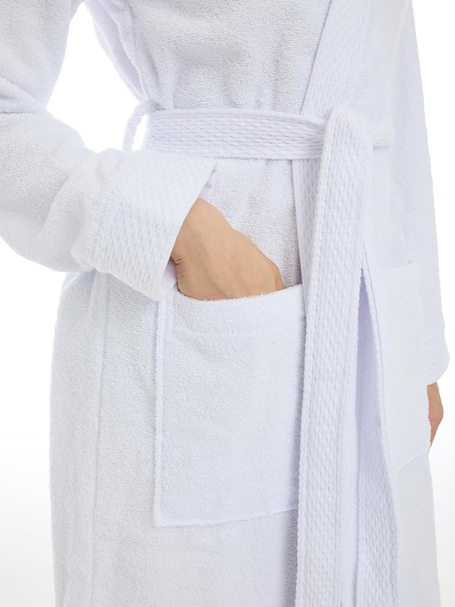 Seritaine Short Robes for Women, 100% Turkish Cotton Womens Robe, Luxury, Terry Cloth Long Spa Bathrobe