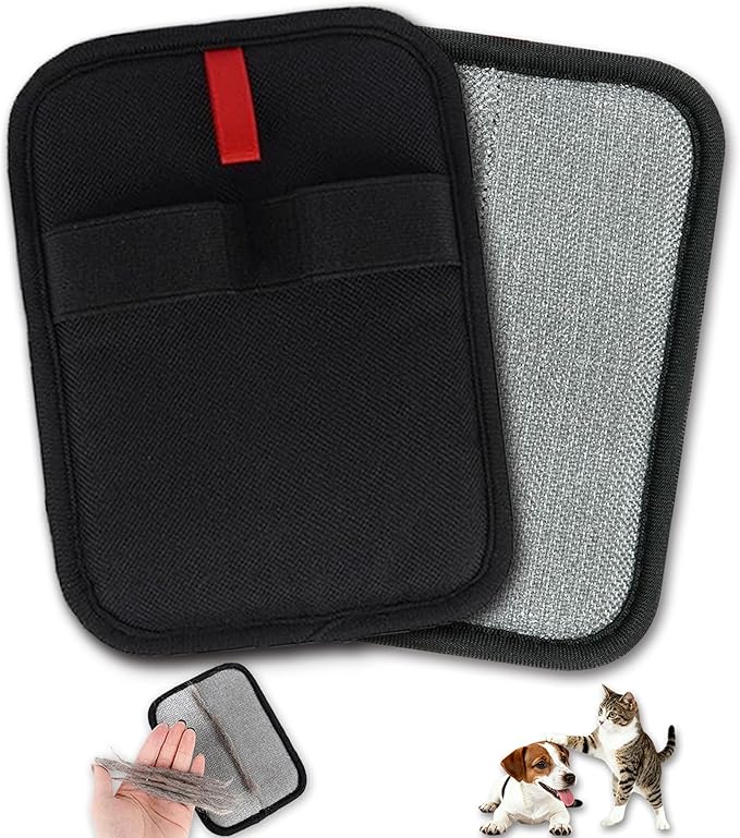 LUCKYOPERA Pet Hair Removal Gloves for Cats & Dogs, Reusable Electrostatic Grooming Gloves, Hair Remover Tool for Couch, Furniture, Carpet, Car Seat, Clothes (Regular Type)