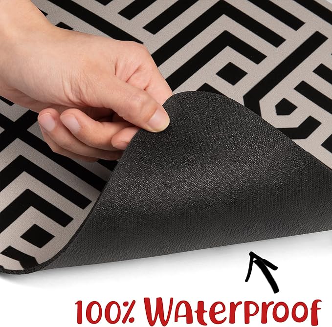 DogBuddy Dog Food Mat - Waterproof Dog Mat for Food and Water, Ultra Absorbent Bowl Placemat for Dogs, Nonslip Pet Feeding Mats, Machine Washable Dogs Mats for Floors (Small, Maze)