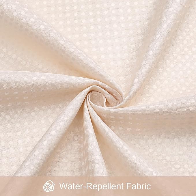 Craidlela 3 in 1 Extra Long Blush Pink Shower Curtain Set-72 W x 84 H, Modern Waffle and PEVA Liner Set with 12 Stainless Steel Hooks, Waterproof Fabric for Bathroom