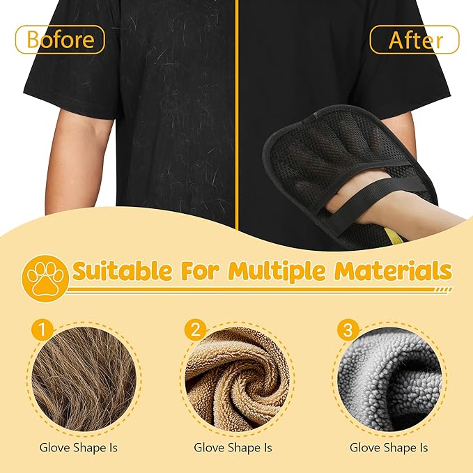 2025 Upgraded Pet Hair Remover Cat&Dog Grooming Tool Electrostatic Gloves Reusable Static-Powered Effortlessly Remove Fur from for laundry Clothes Furniture decor Car Seat Sofa Pet cooling mat bed (2)