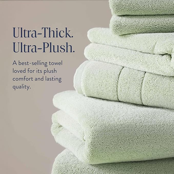 Brooklinen Super-Plush Turkish Cotton Bath Sheets - Set of 2 - Cotton, 820 GSM, Highly Absorbent, Machine Washable, Perfect for Home & Bathroom (40" x 65", Aloe Green)