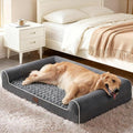 Warmrest Large Dog Beds Large Sized Dogs, Orthopedic XXL XL Dog Bed for Medium Size Dogs, Big Waterproof Couch Sofa with Removable Washable Cover for Pet, Dark Grey, 45"*35"*7"