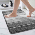 COSY HOMEER Bathroom Rugs 24"x17", Ultra Soft Absorbent Bath Mat with Non-Slip TPR Backing, Machine Washable Shaggy Rug for Bathroom Floor, Dark Gray