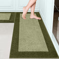 DOMUSTEX Machine Washable (24" x 36"+ 24" x 60"') Runner Rugs Set of 2, Non Slip Kitchen Mats for Floor, Absorbent Entryway Rug for Kitchen, Bedroom, Hallway, Bathroom, Door (Roll Packing)