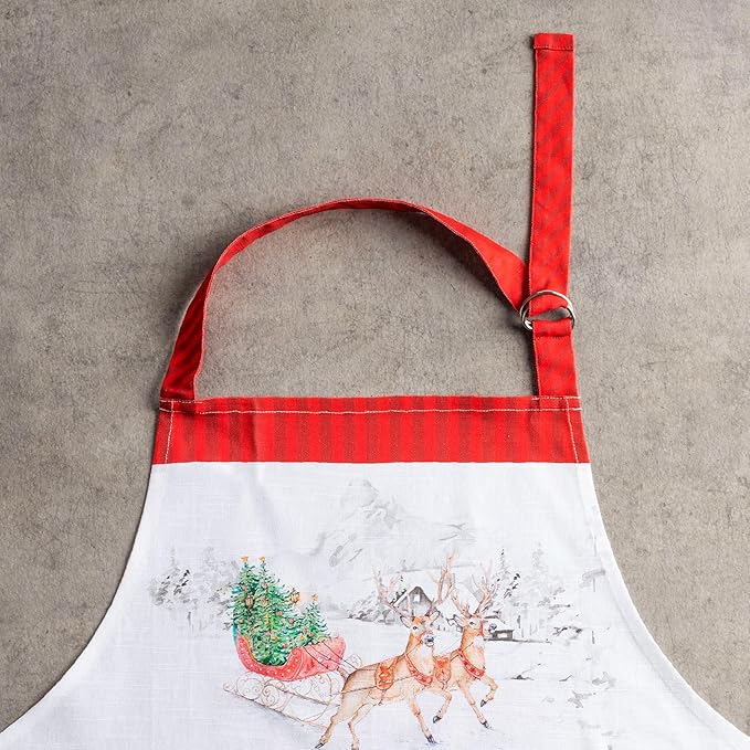 Maison d' Hermine 100% Cotton Apron for women with Pocket Kitchen Chef Apron for Men Cooking Gardening Server Waitress