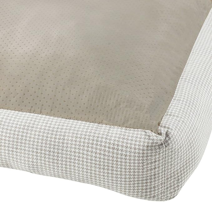 Sam's Pets Arlo Orthopedic Brown Plaid Dog Bed with Soft Fabric, Easy Cleaning, Non-Slip Grip, Modern Design, Extra Small