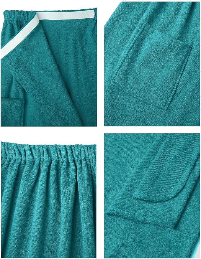 SIORO Women Bath Towel Wrap Robe, Soft Cotton Terry Spa Cloth, Plush Adjustable Closure for Shower, Travel, Pool, Gym