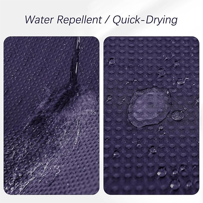 PANGSINNE Purple Stall Shower Curtain Waffle Weave Fabric, Luxury Waterproof Shower Curtains, 256GSM Heavy Duty Camper Shower Curtain for Travel Trailers with 6 Metal Hooks, 36Wx72H