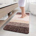 Arotive Microfiber Bathroom Rugs, Shaggy Soft and Absorbent Bath Rug, Non-Slip, Thick Plush Machine Washable Dry Bath Mats for Bathroom, Tub and Shower, 47x24, Brown, Rectangular