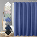 Aiyufeng Royal Blue Extra Long Shower Curtain 72 x 84, 3D Embossed Textured Fabric Shower Curtain for Bathroom, Water Repellent, Machine Washable, Blue