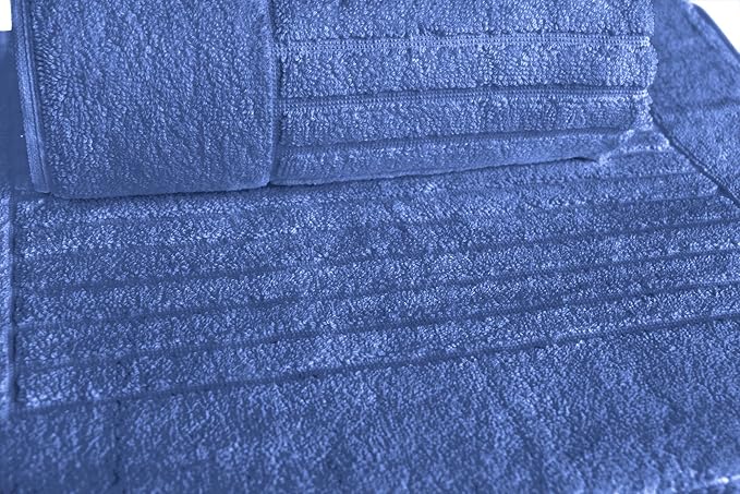 Classic Turkish Towels CTT - 2 Piece Bathroom Rugs Set, 100% Cotton Bath Mats, Comfy & Highly Absorbent Bathroom Floor Mats, Machine Washable | 20"x32" (Royal Blue)