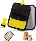 Udihch Electrostatic Pet Hair Removal Glove - Reusable Pet Hair Removal Glove with Cleaning Brush & Flea Comb for Cats & Dogs, Washable for Clothing, Couch, Carpet, Car Seat (Black/Yellow)