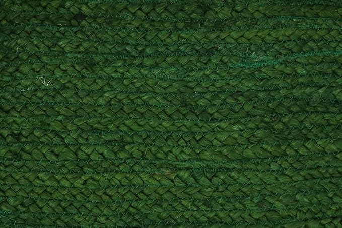 Runner - Oval Rug 6x12 Area Rug Kilim Rug Green Solid Design 0.27 inches ThickIndoor Outdoor Rug Flatweave Rug High Traffic Area Home & Foyer Corridor Hallway & Stair Runner
