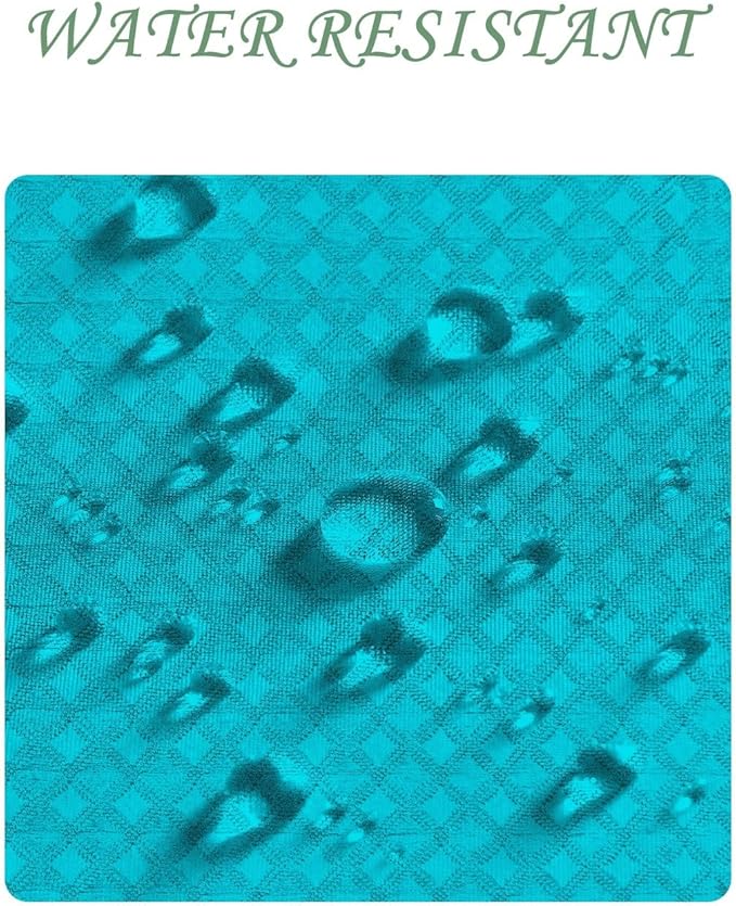 ggaimwf 72x78 Inch Solid Color Shower Curtain for Bathroom Waffle Bath Water Resistant Fabric Curtains Blue Green Modern Thick Shower Stall Curtain with Metal Hooks